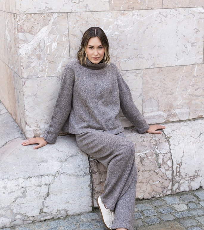 Lana Grossa TOP DOWN PULLOVER Cashmere 16 Fine