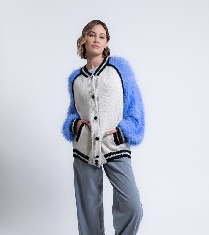 Lana Grossa COLLEGEJACKE Natural Lama Chunky, Brillino & Basta