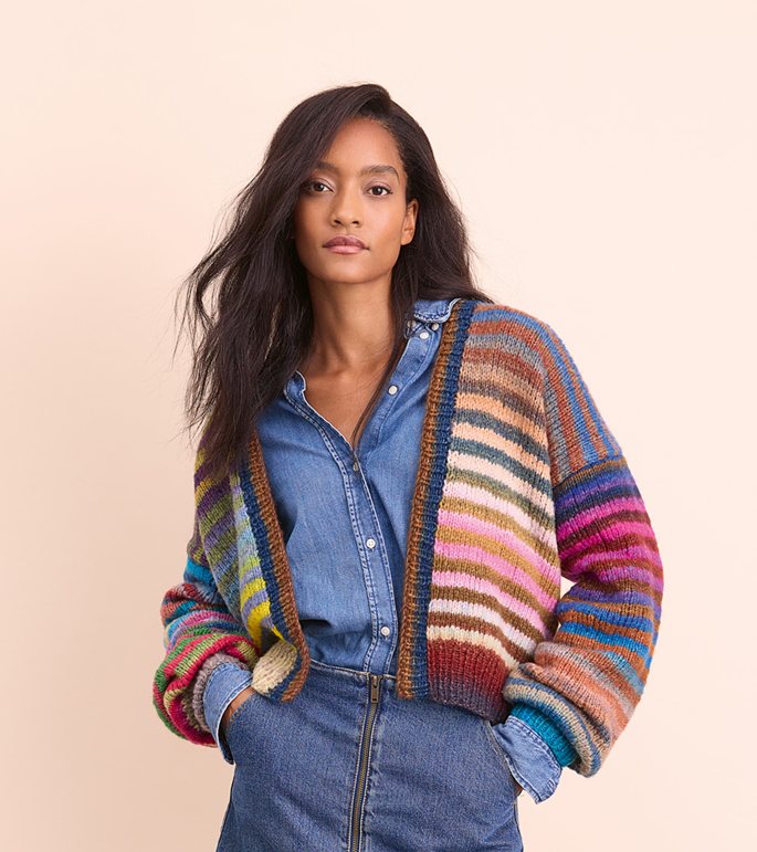 Lana Grossa STREIFENCARDIGAN Candy