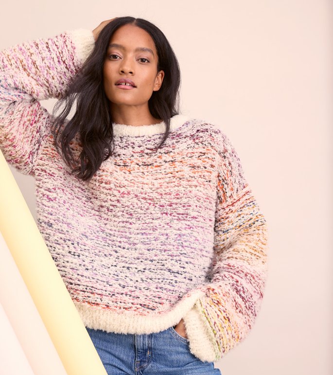 Lana Grossa STREIFENPULLOVER Candy & Pelliccia