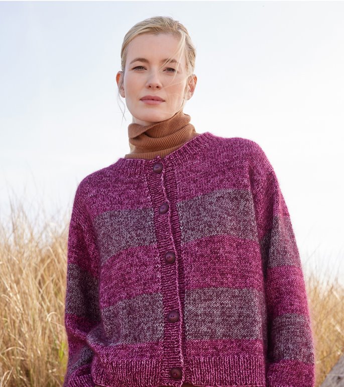 Lana Grossa BLOCKSTREIFENJACKE Cool Wool Vintage & Silkhair