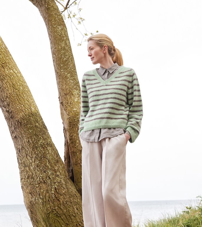 Lana Grossa STREIFENPULLOVER Merino Superiore & Silkhair