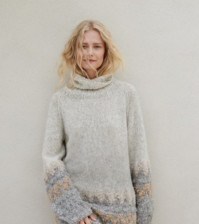 Lana Grossa RAGLAN-SWEATER Natural Alpaca Pelo & Orsetto