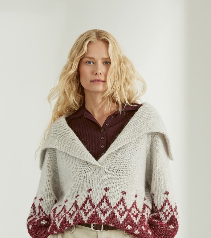 Lana Grossa RAGLAN-PULLOVER Natural Alpaca Pelo & Glamour